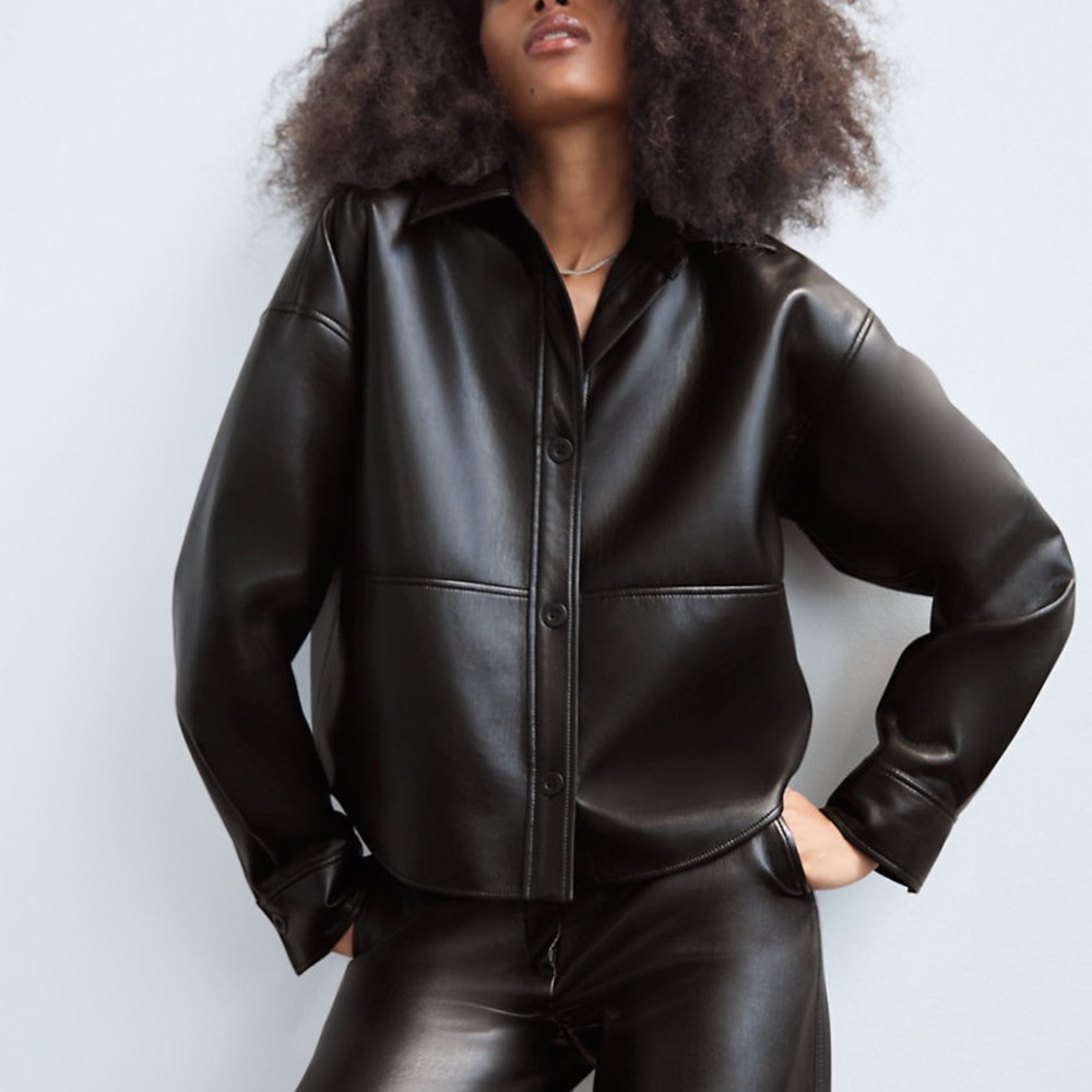 Babaton Pelli Cropped Shirt Jacket (Aritzia)